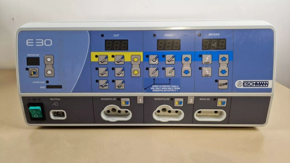Eschmann E30 electrosurgical generator with handpiece and footswitch