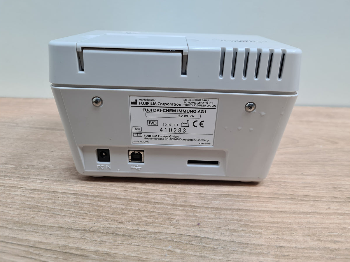 FUJIFILM DRI-CHEM IMMUNO AG1 rear label and ports