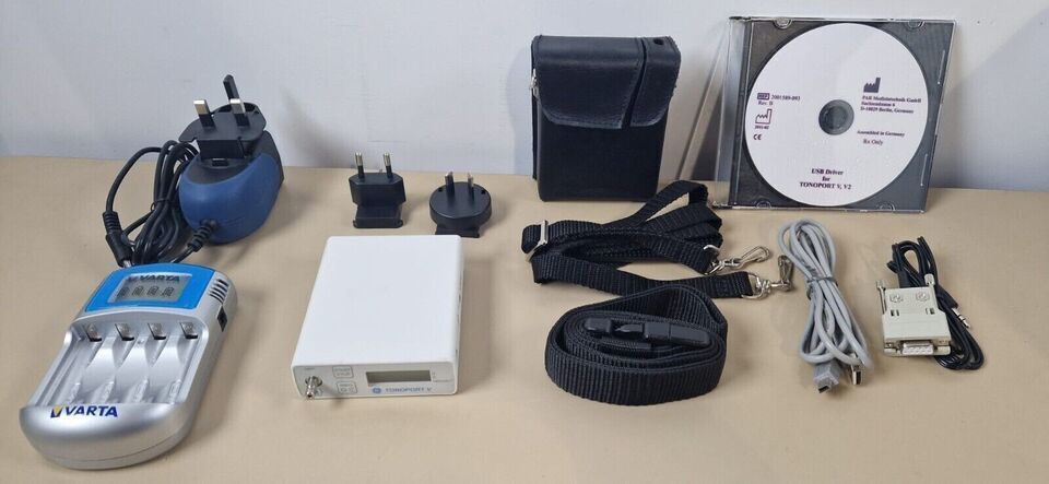 GE Tonoport V Ambulatory Blood Pressure system with upper arm and cuff - hose