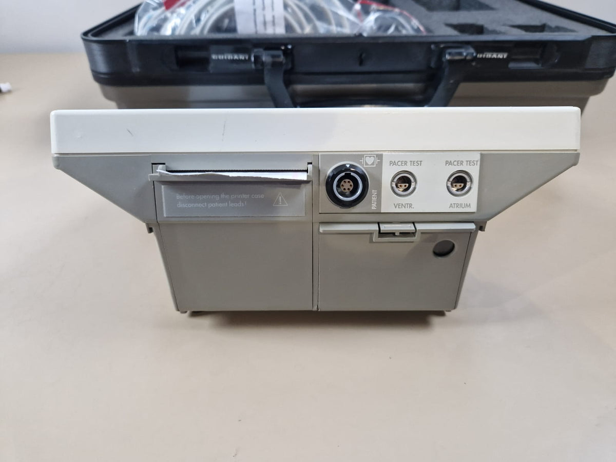 Guidant 3105 integrated printer and labelled patient, ventricular and atrial pacer-test connectors