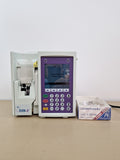 Hospira Plum A+ volumetric infusion pump with sample IV pump set front view