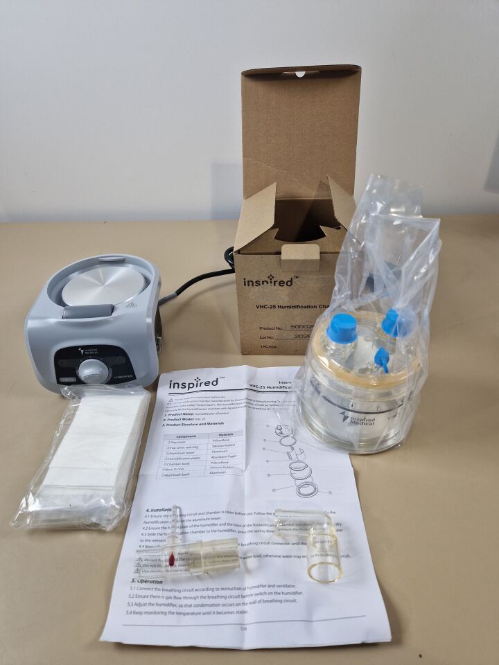 INSPIRED VHB10A medical humidifier with VHC-25 chamber