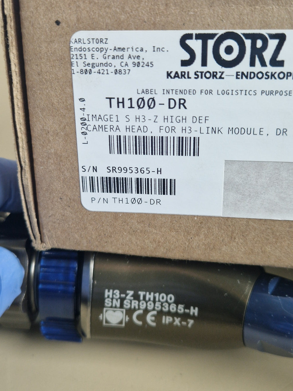 Karl Storz H3-Z TH100 camera head serial label