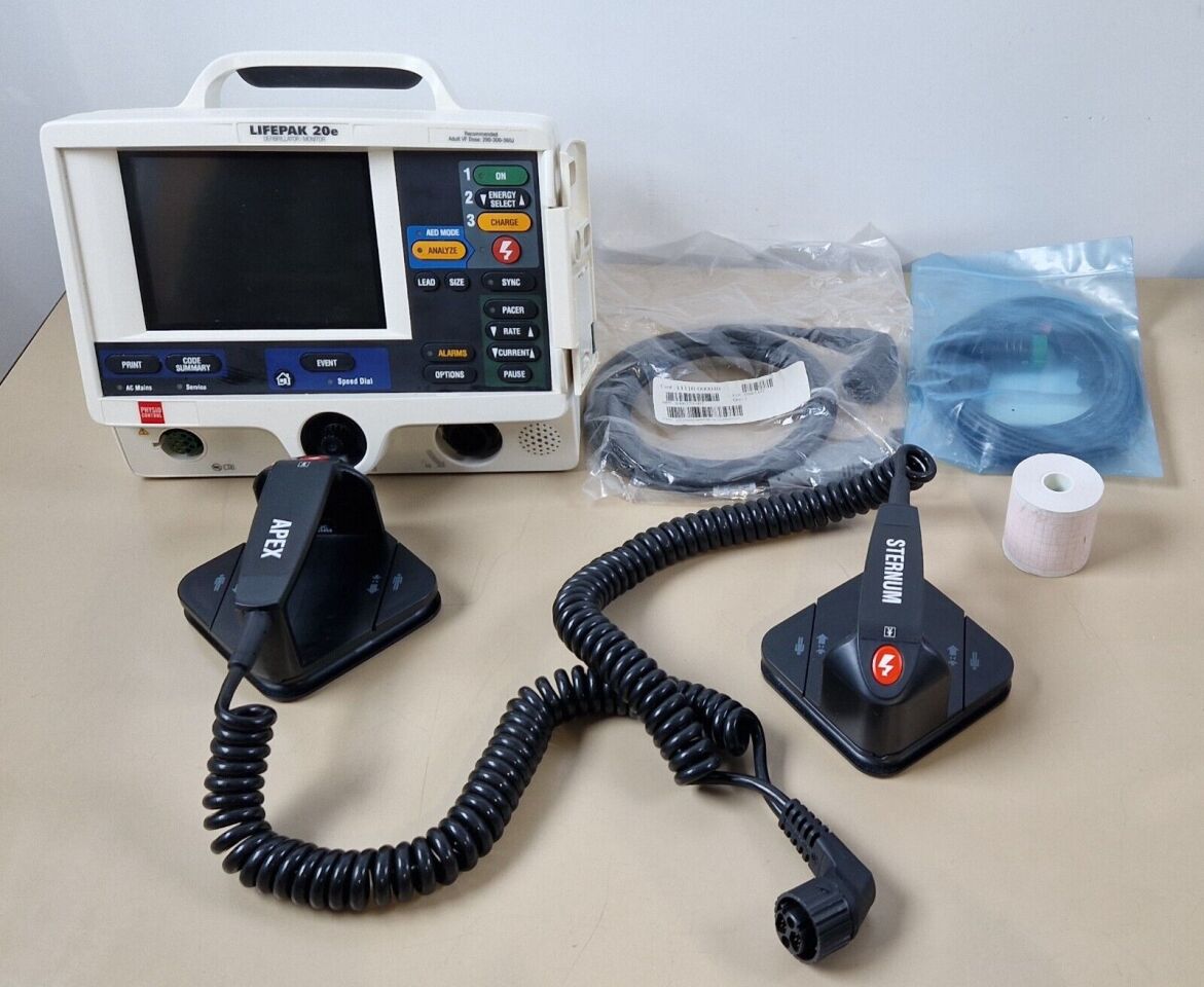 LIFEPAK 20E pacer ECG CO2 printer hard paddle
