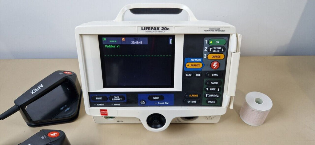 LIFEPAK 20E pacer ECG CO2 printer hard paddle