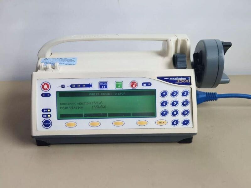 Medfusion 3500 version 3.0.6 syringe pump infusion driver front view