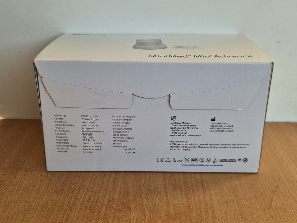 Medtronic MiniMed Mio Advance infusion set box rear