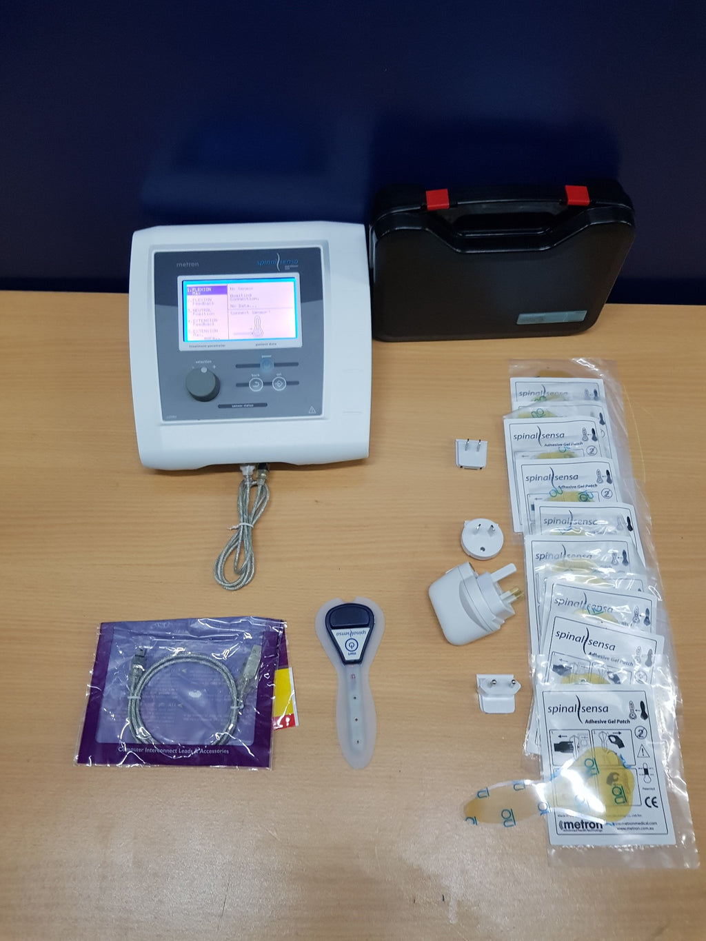 Metron Spinal Sensa SS170 complete practitioner unit system with sensor, patches and case