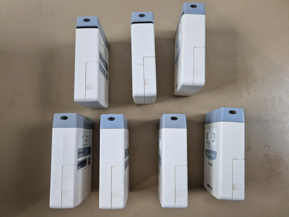 Mindray Mortara TEL-100 telemetry transmitters side view