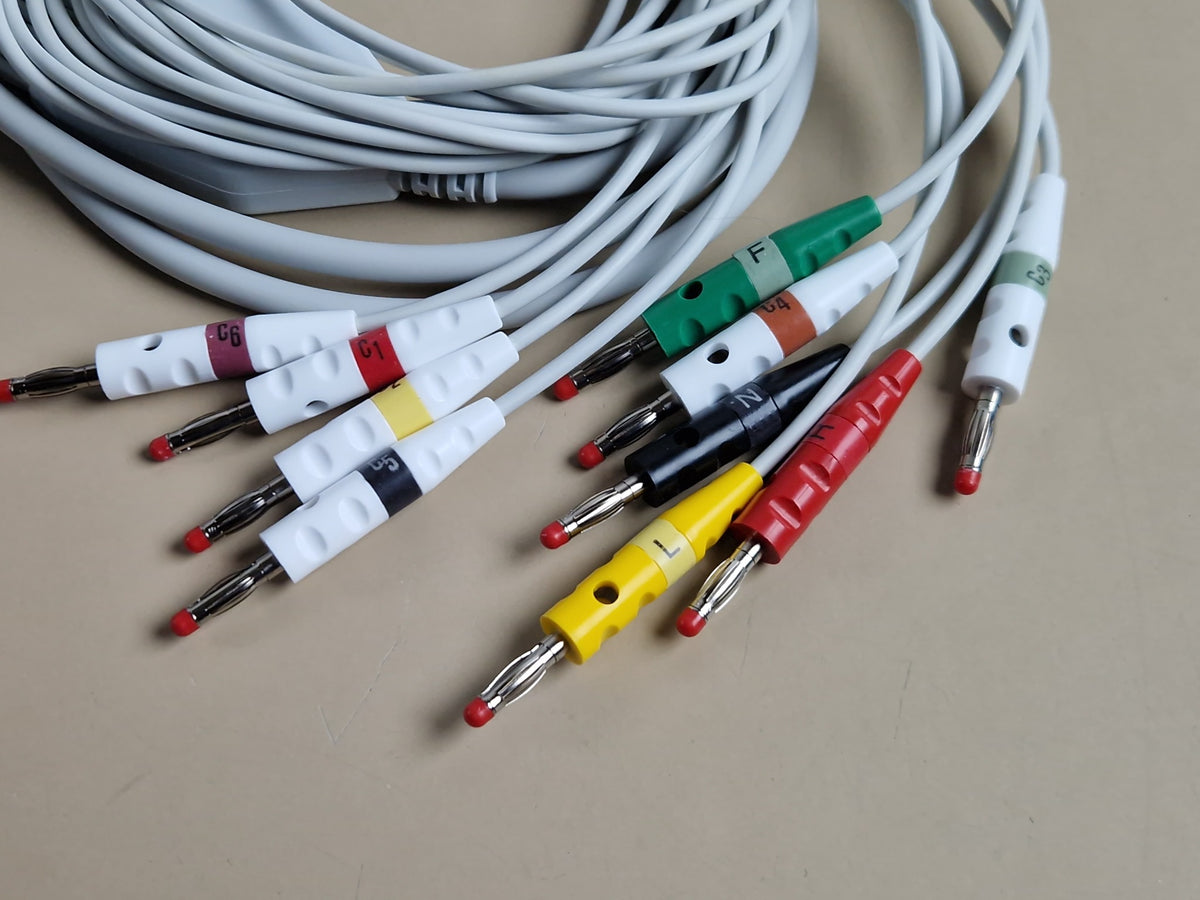 Mortara 9293-032-53 IEC ECG lead wires with colour-coded banana connectors