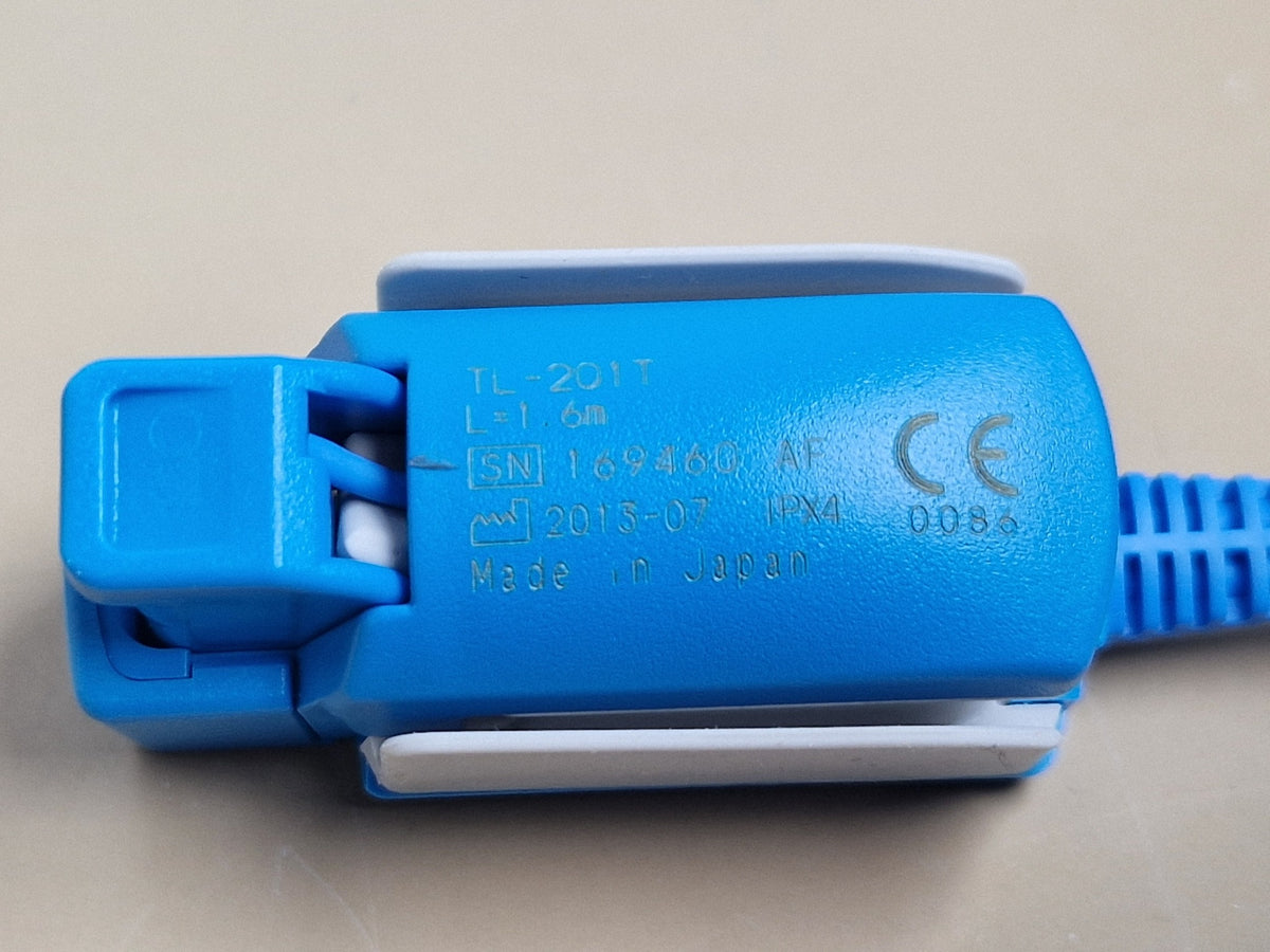 Nihon Kohden TL-201T reusable fingertip SpO2 probe label