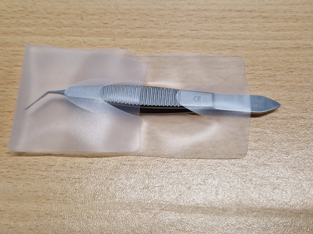 Used ophthalmic microsurgical angled forceps with CE marking
