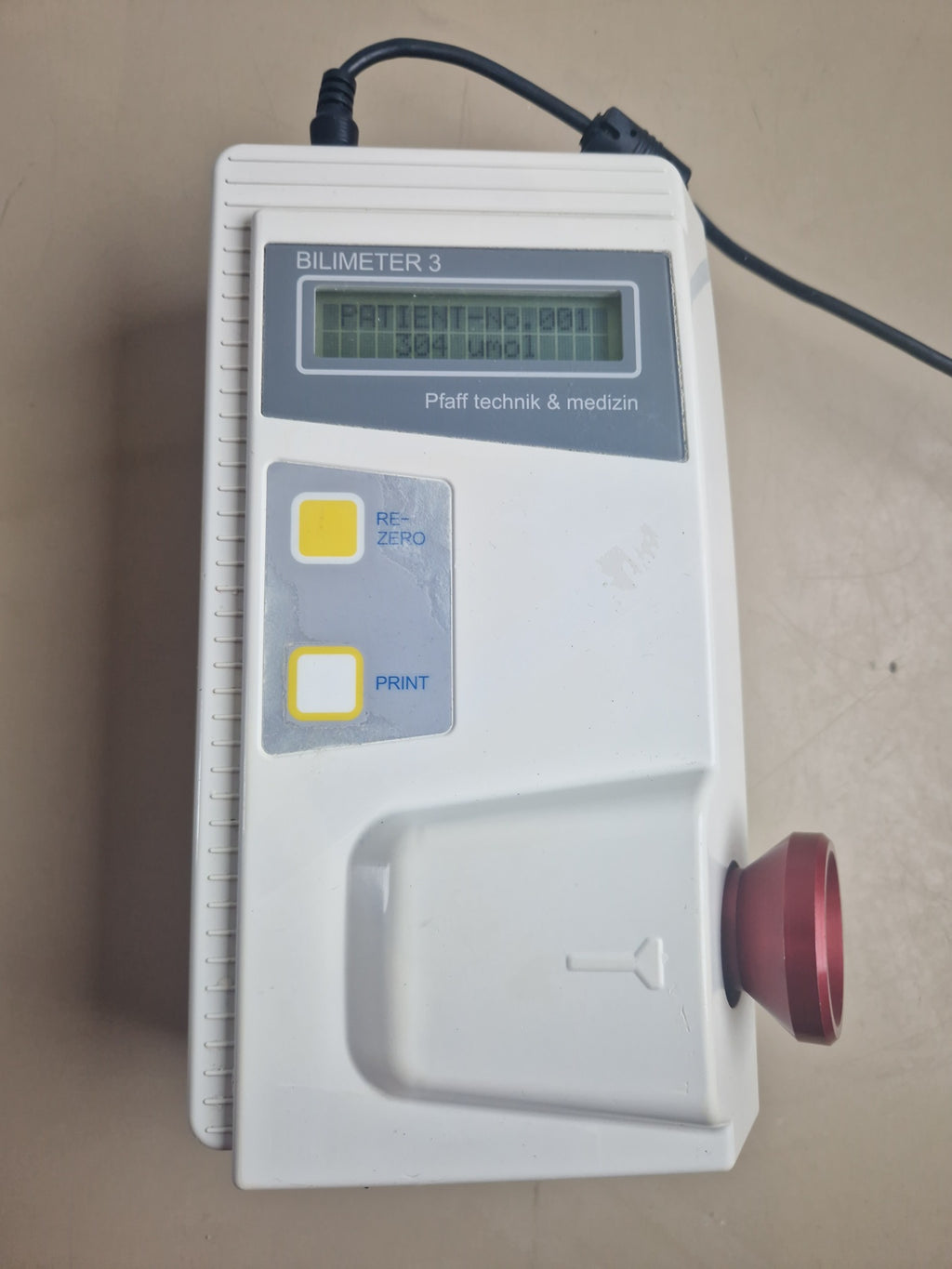 Pfaff Medical Bilimeter 3 display and red sample holder