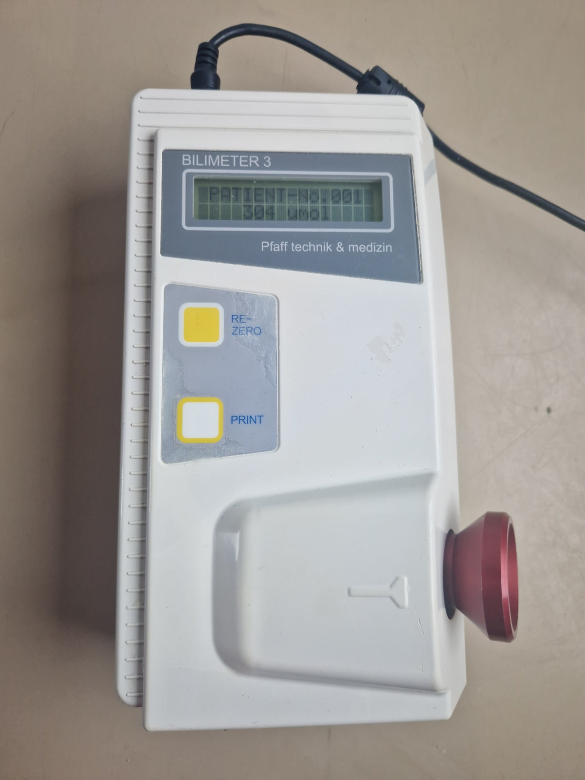 Pfaff Medical Bilimeter 3 display and red sample holder