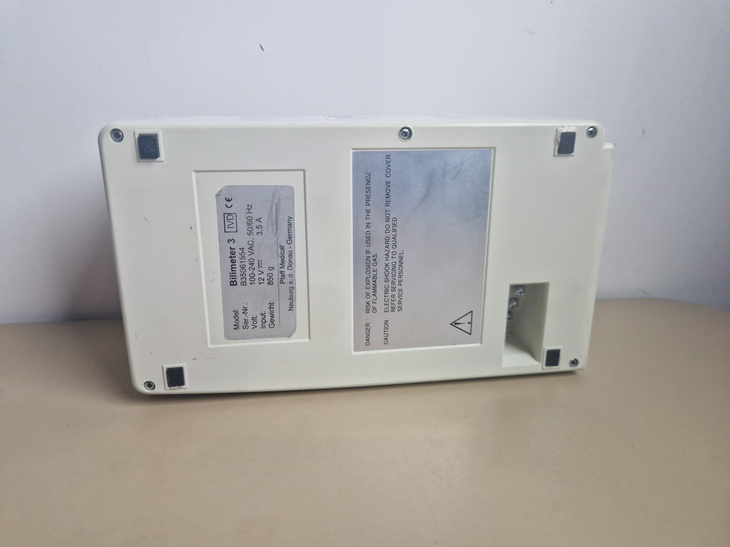 Pfaff Medical Bilimeter 3 underside manufacturer label
