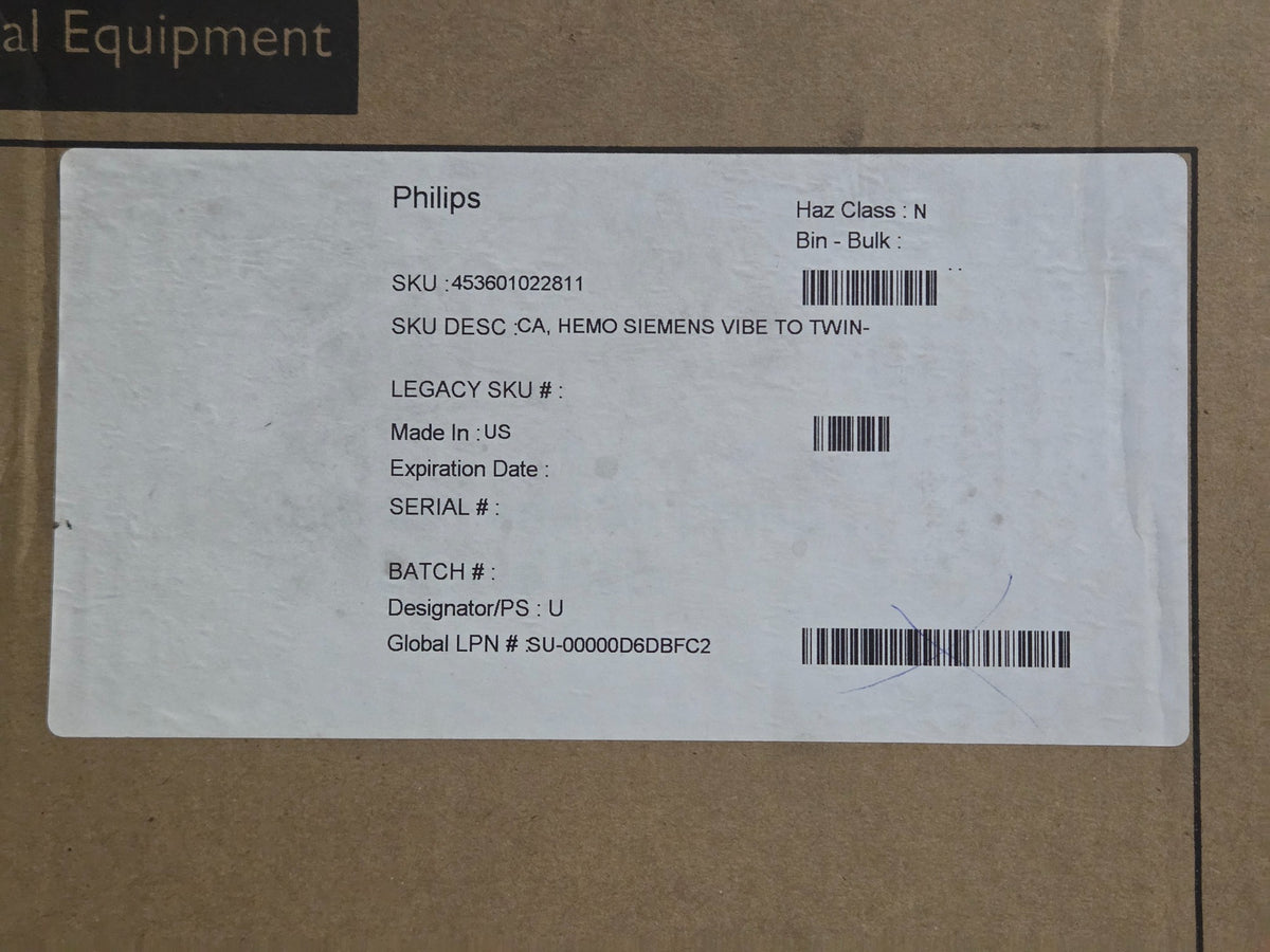 Original Philips packaging label for CA, HEMO SIEMENS VIBE TO TWIN-, part 453601022811