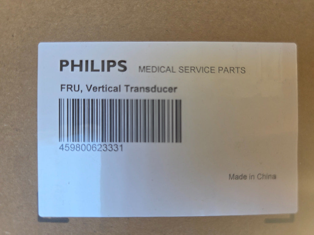 Original Philips packaging label for FRU, Vertical Transducer, part 459800623331