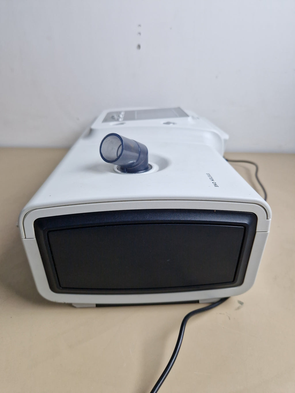 Philips Respironics BiPAP A40 underside showing main unit, humidifier and battery module labels