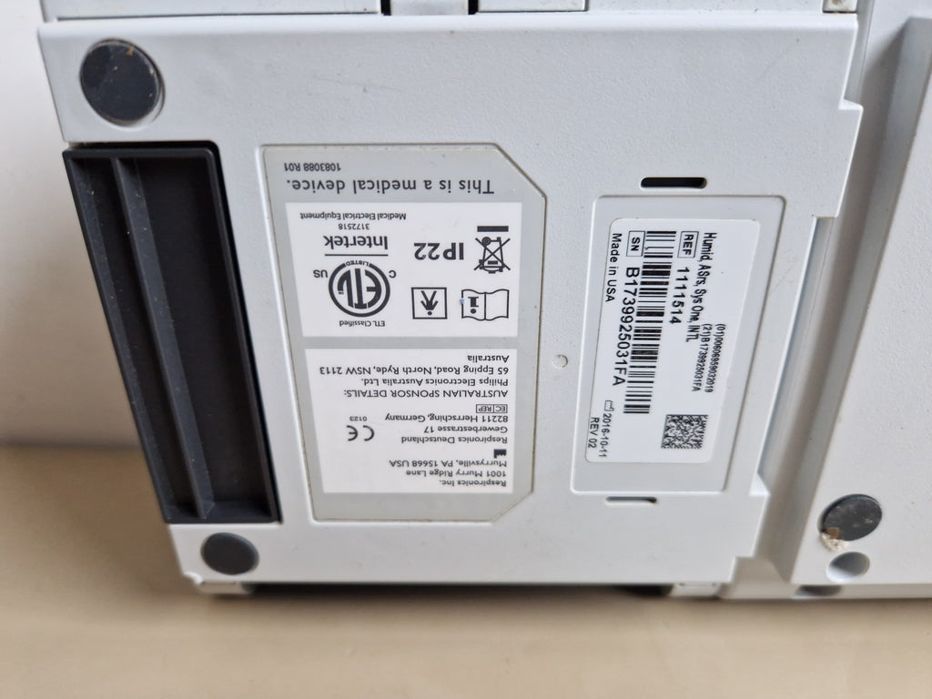Philips Respironics BiPAP A40 International main unit label REF 1109596