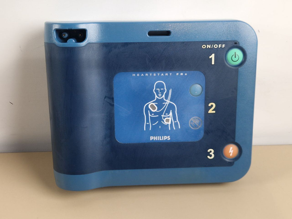 Philips HeartStart FRx defibrillator AED with Smart Pads II and battery