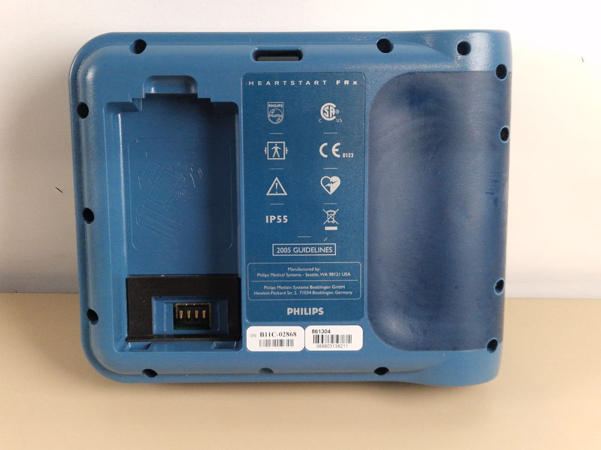 Philips HeartStart FRx defibrillator AED with Smart Pads II and battery
