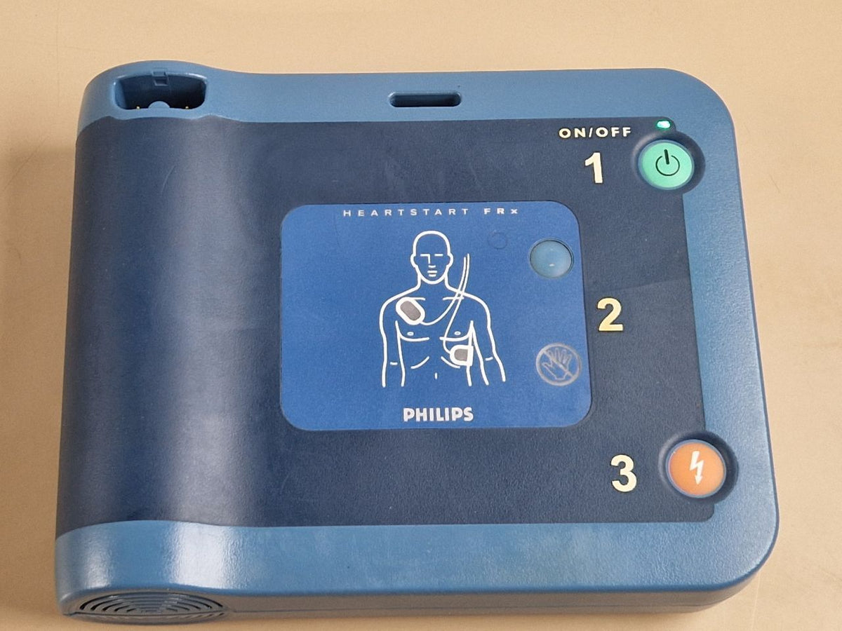 Philips HeartStart FRx defibrillator AED with Smart Pads II and battery