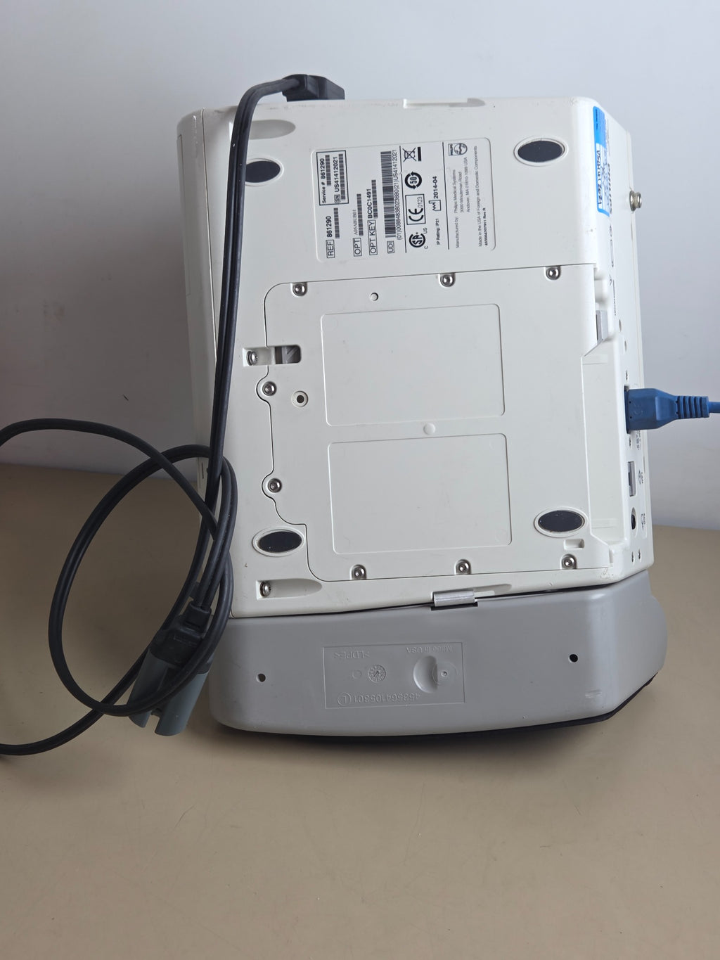 Philips HeartStart XL+ 861290 rear underside label - actual item