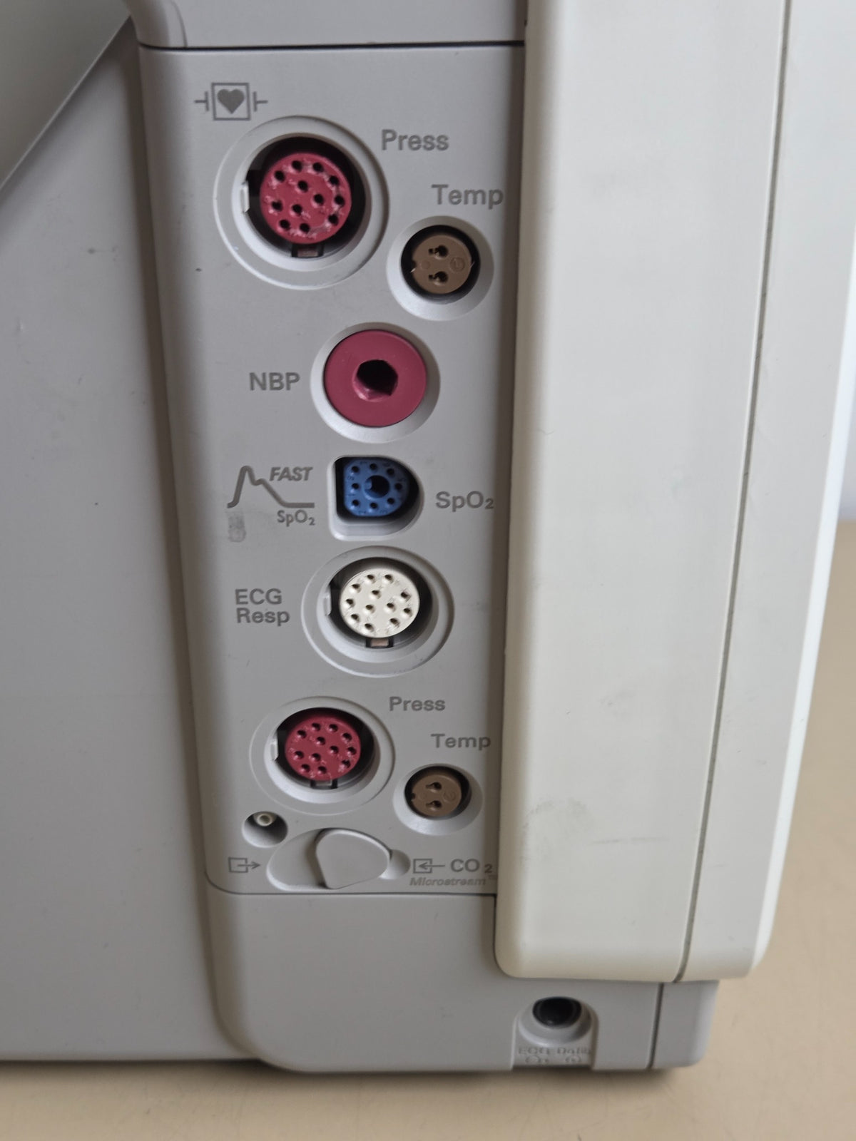 Philips IntelliVue MP5 patient monitoring connections close-up