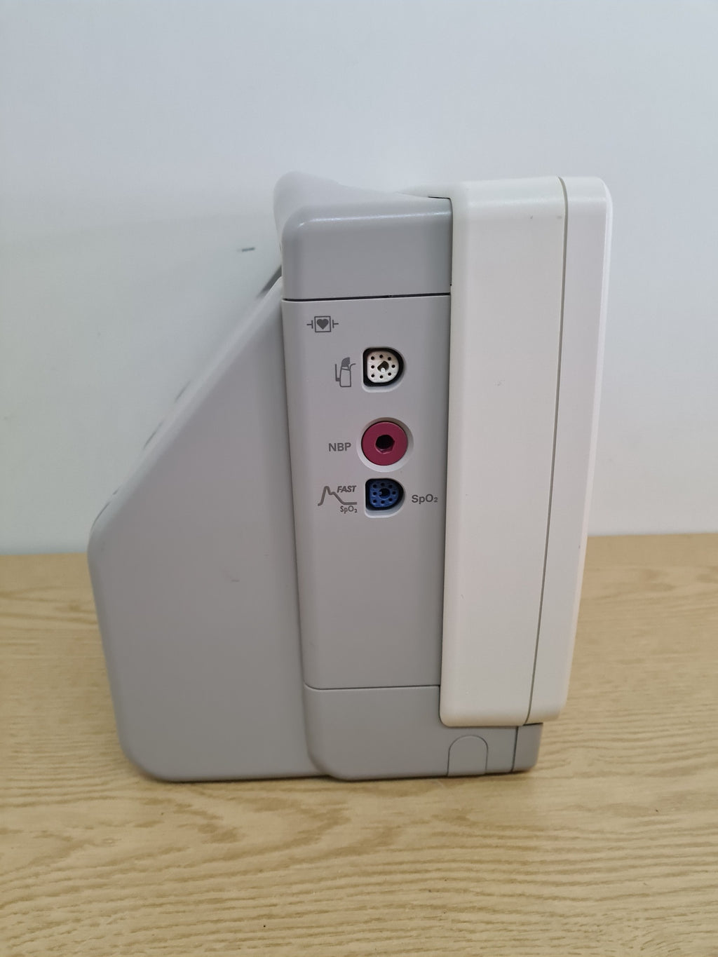 Philips IntelliVue MP5T M8105AT side ports showing NBP and SpO2 connections