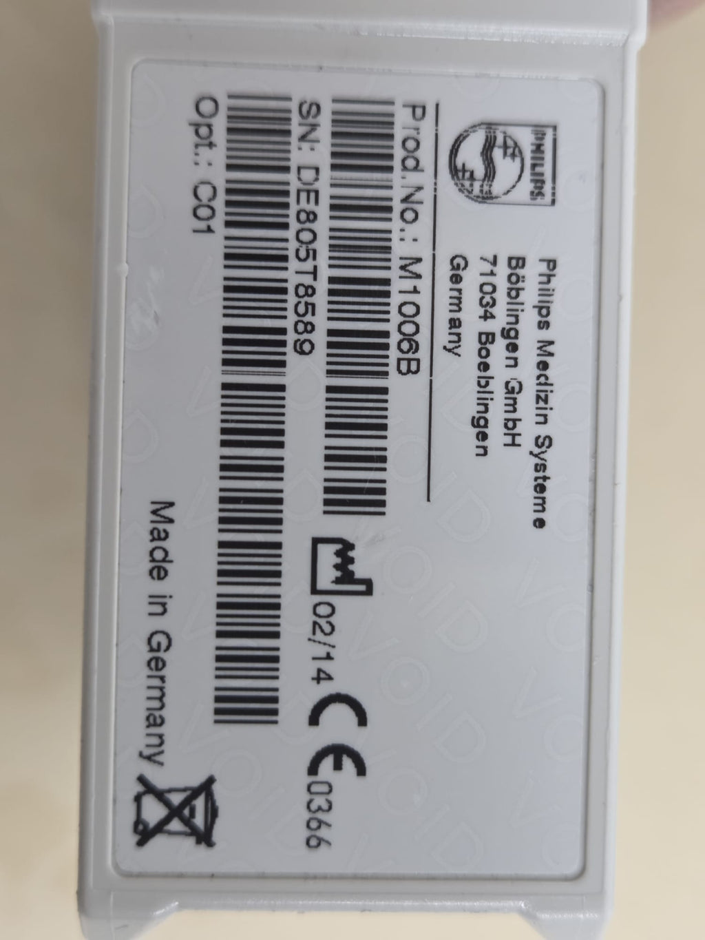 Philips M1006B C01 product label close-up