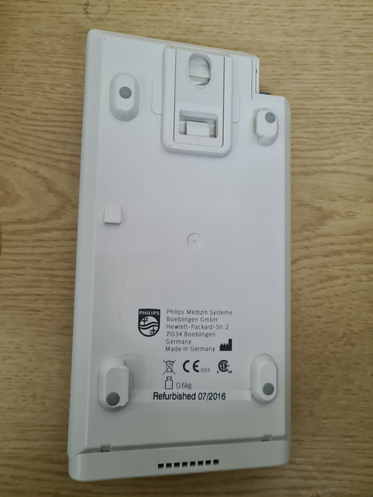 Philips M3001A Multi-Measurement Server rear view and manufacturer label