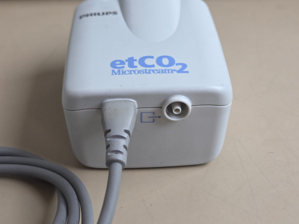 Philips Microstream2 MicroPod EtCO2 module front port and attached cable