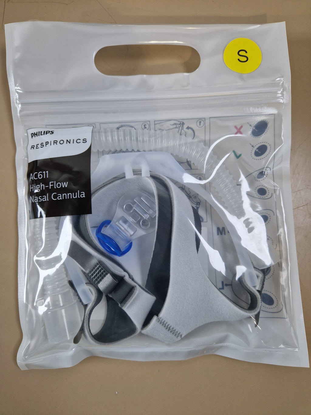 Philips Respironics AC611 high-flow nasal cannula size small supplied with the set