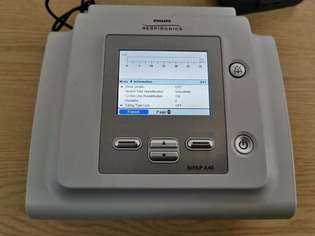Philips Respironics BiPAP A40 ventilator with power adapter