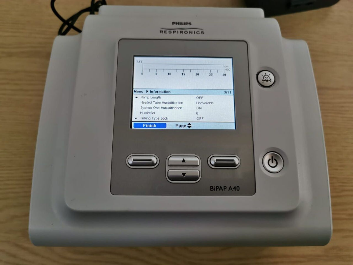 Philips Respironics BiPAP A40 ventilator with power adapter
