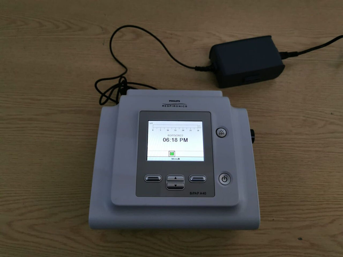 Philips Respironics BiPAP A40 ventilator with power adapter