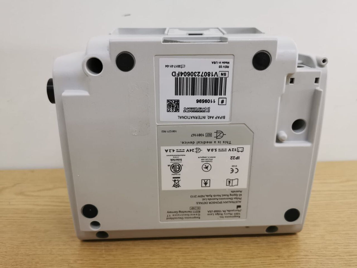 Philips Respironics BiPAP A40 ventilator with power adapter
