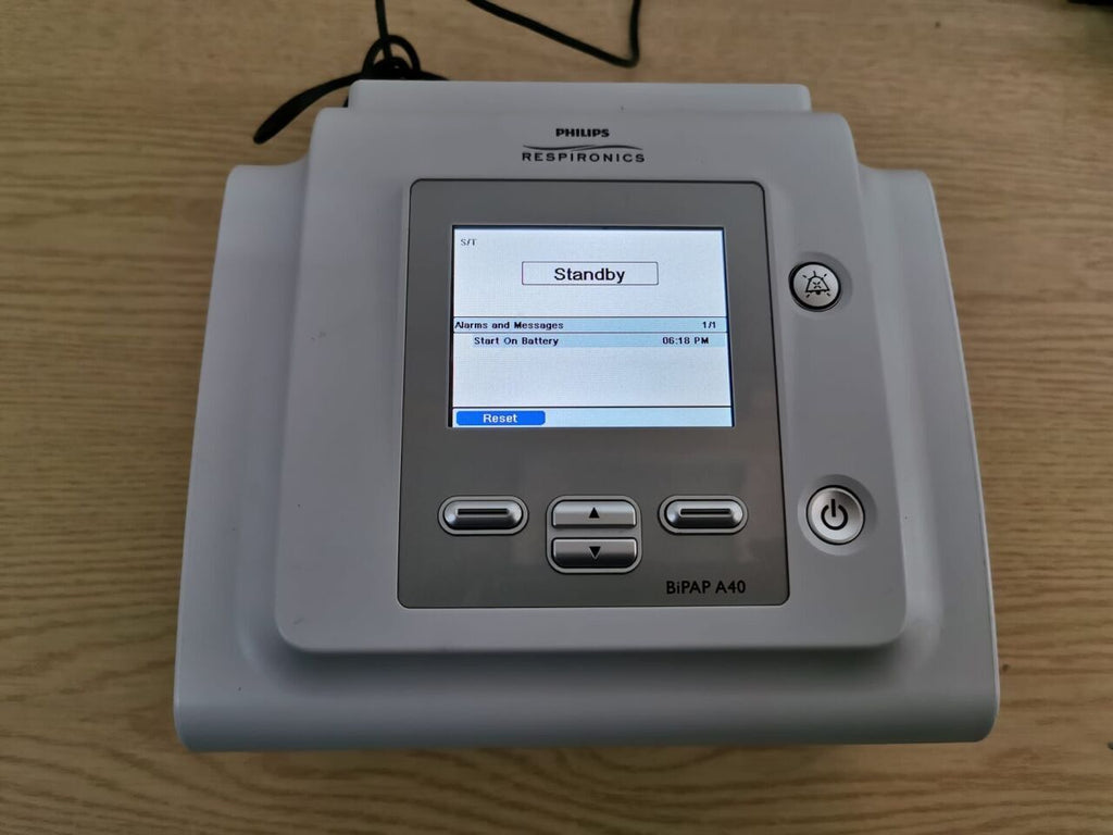 Philips Respironics BiPAP A40 ventilator with power adapter