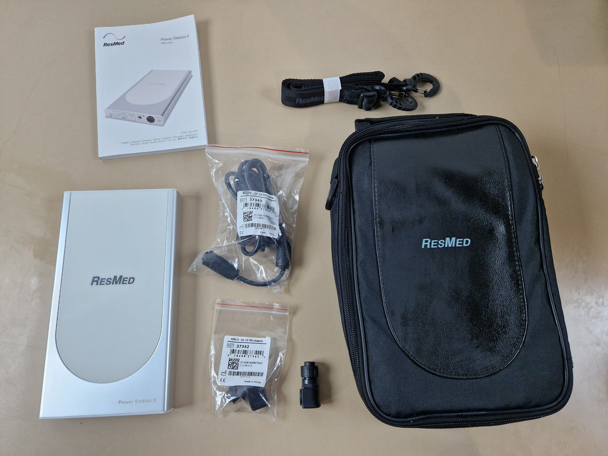 ResMed Power Station II RPS II battery kit with carry bag, cable and adapters