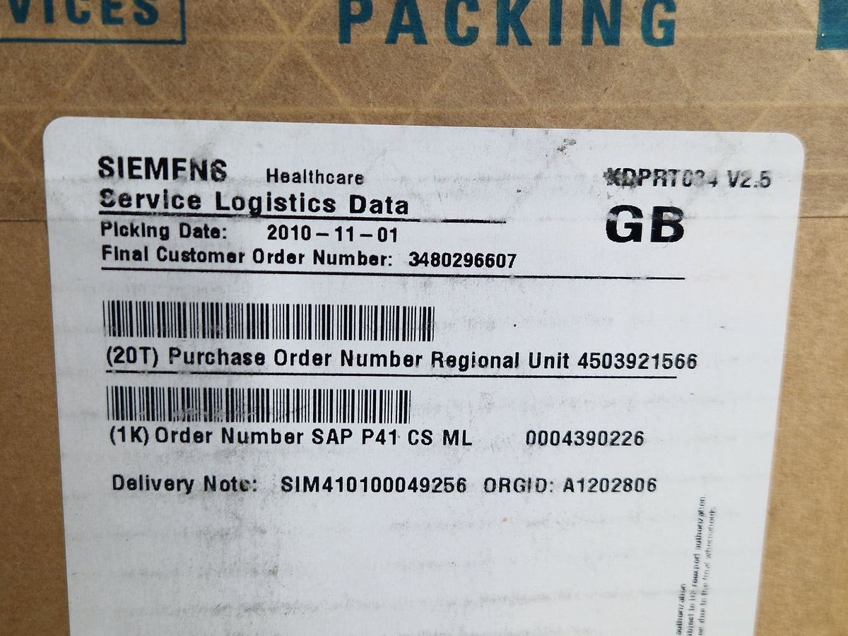 Siemens service logistics label for material 07348514