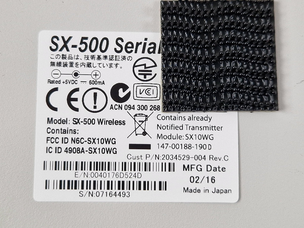 Silex SX-500 Wireless label Customer P/N 2034529-004 Rev C manufacturing date 02/16