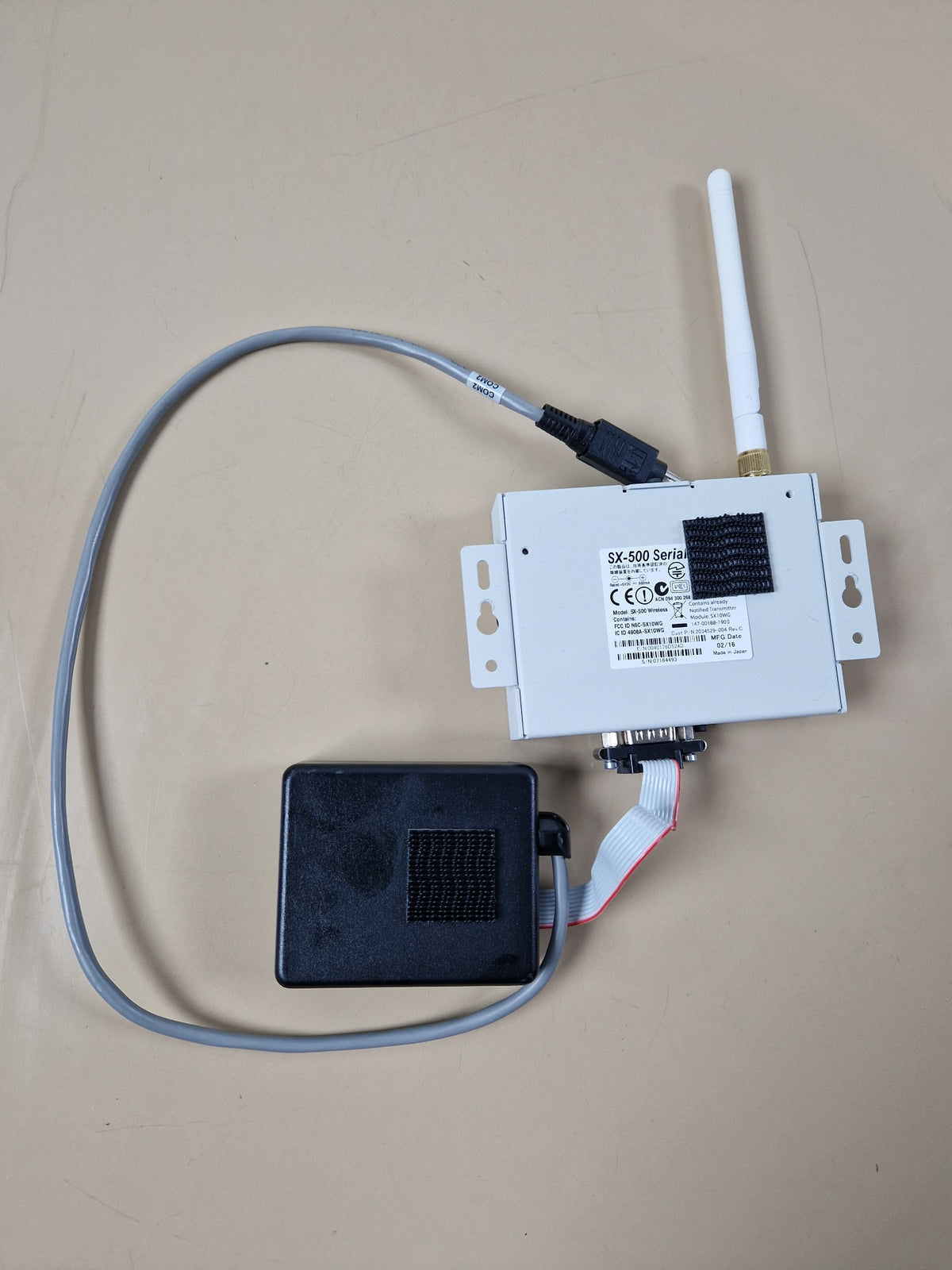 Silex SX-500 wireless serial device server with antenna and full cabling
