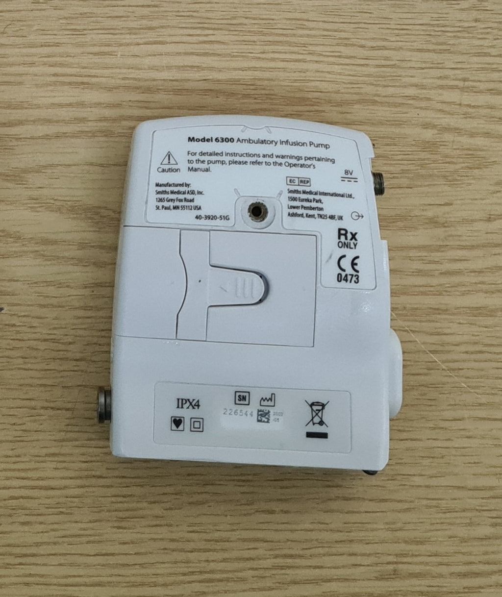 Smiths Medical CADD-Legacy PCA Model 6300 ambulatory infusion pump rear view
