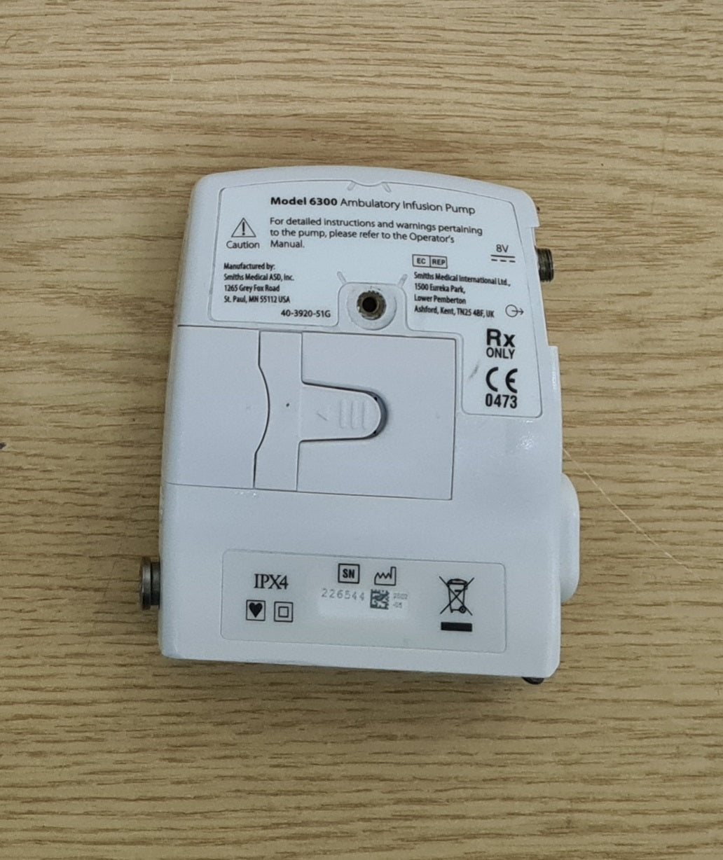 Smiths Medical CADD-Legacy PCA Model 6300 ambulatory infusion pump rear view