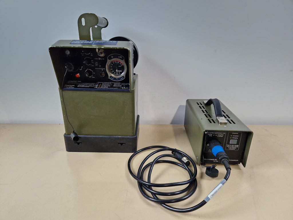 Smiths Medical Pneupac compPAC 200 ventilator with PS12 power supply and charger