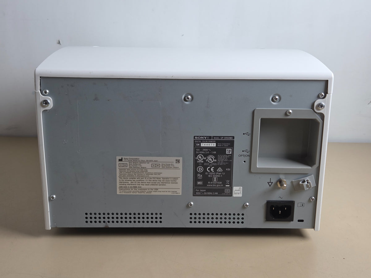 Sony UP-DR80MD rear panel and identification label