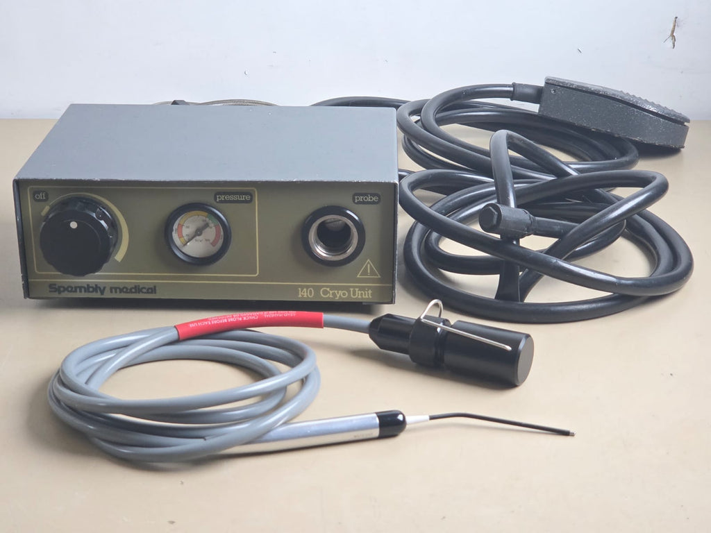 Spembly Medical 140 Cryo Unit cryosurgery system with probe foot pedal and hoses