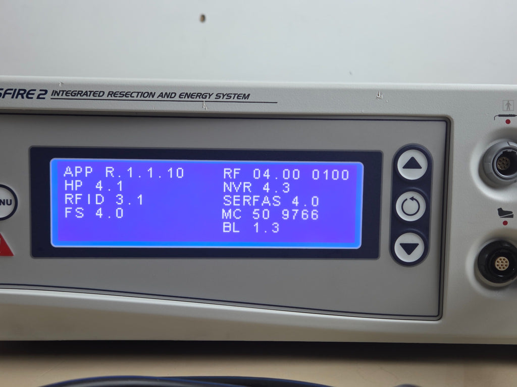 Stryker Crossfire 2 system software information screen