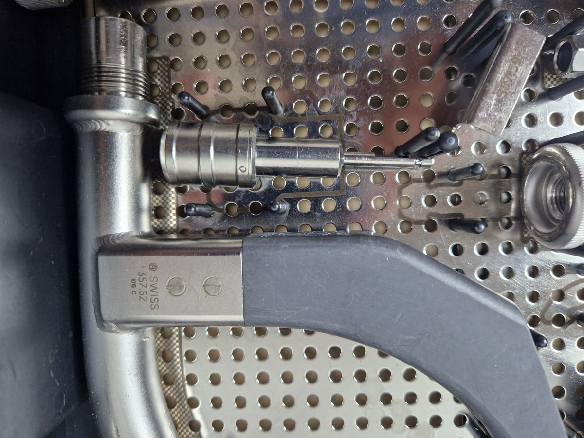 Synthes femoral nail instruments detail with aiming and insertion components