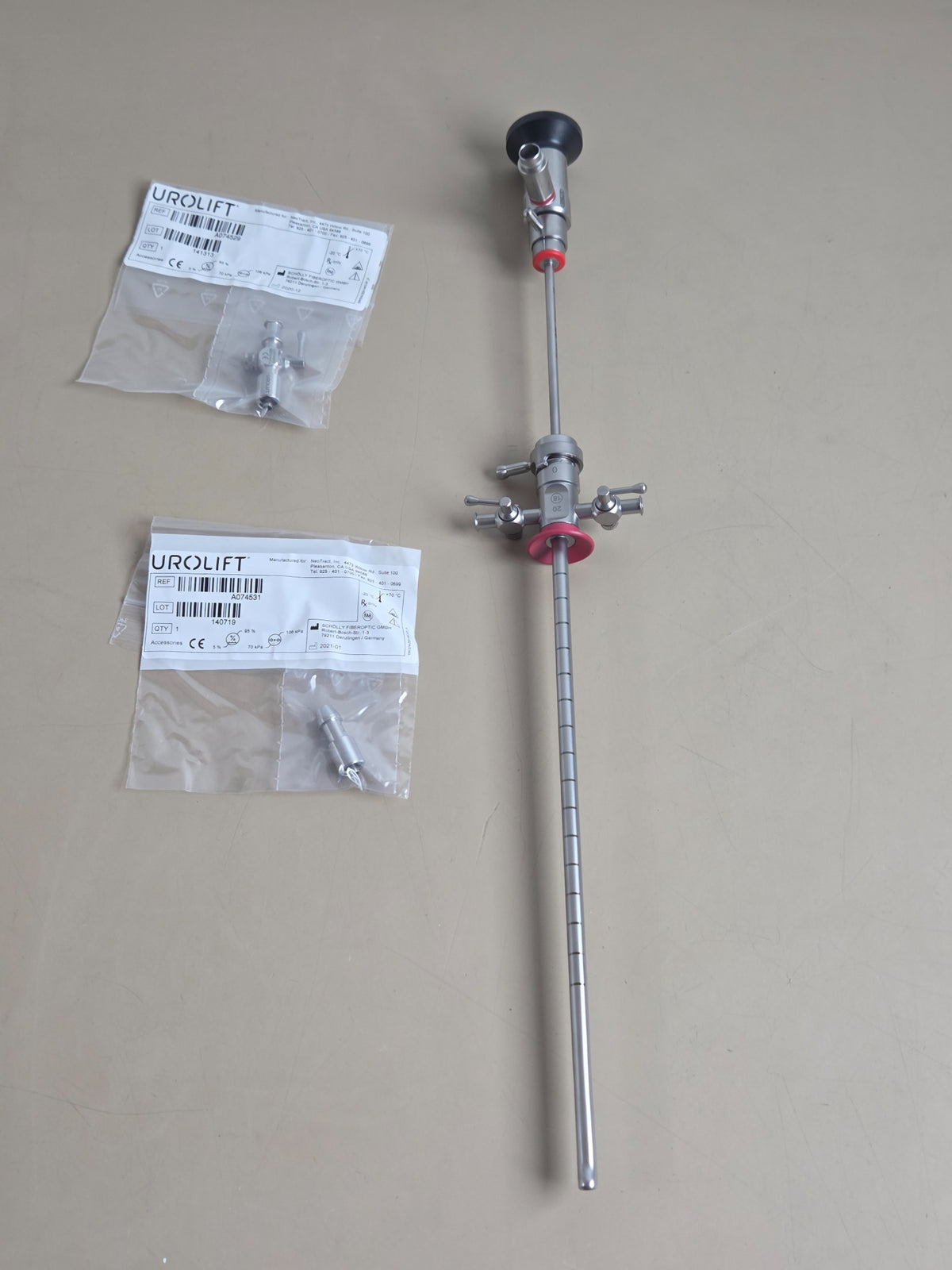 UroLift Scholly new cystoscope set - components and identification